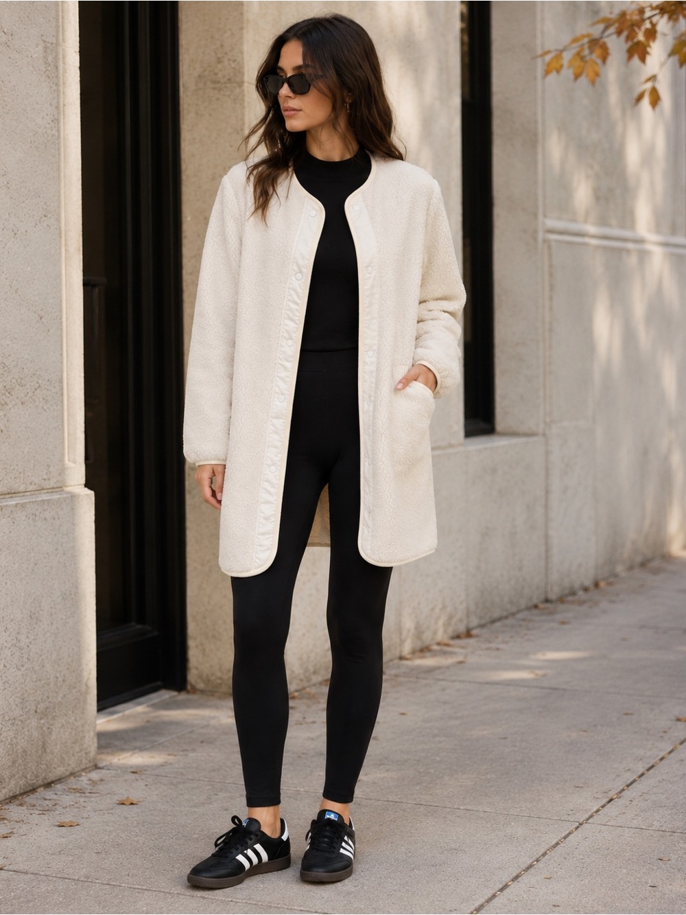 Wilfred Free Cream Sherpa Jacket Snap Front Cozy Fleece XXS